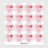 Roze Hot Cacao Bomb Chocolade Serving Instructies Sticker (Vel)