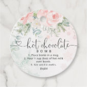 Roze hot chocolate bom bedankjes labels (Voorkant)
