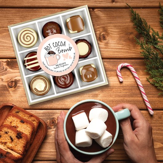 Roze Hot Cocoa Bomb Instructies Mok Hoorten Ronde Sticker