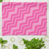 Roze Hot Pink Zigzag Chevron Patroon Ontwerp Theedoek (Gevouwen)