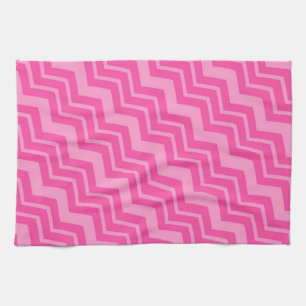 Roze Hot Pink Zigzag Chevron Patroon Ontwerp Theedoek
