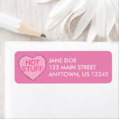 Roze HOT STUFF Snoep Heart Valentijnsdag Love Etiket (Insitu)