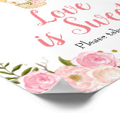 Roze hotair ballon Waterverf Love is Sweet Poster (Hoek)