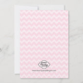 Roze hotair ballonmeisjes Baby shower uitnodiging (Achterkant)