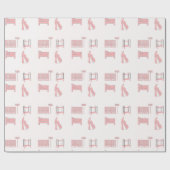 Roze hotelpatroon cadeaupapier (Vlak)