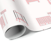 Roze hotelpatroon cadeaupapier (Rol Hoek)