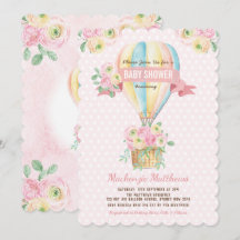 Roze hotline ballon Floral Baby Girl Shower