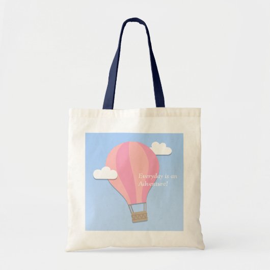 Roze hotline ballonavontuur onder de wolken tote bag (Voorkant)