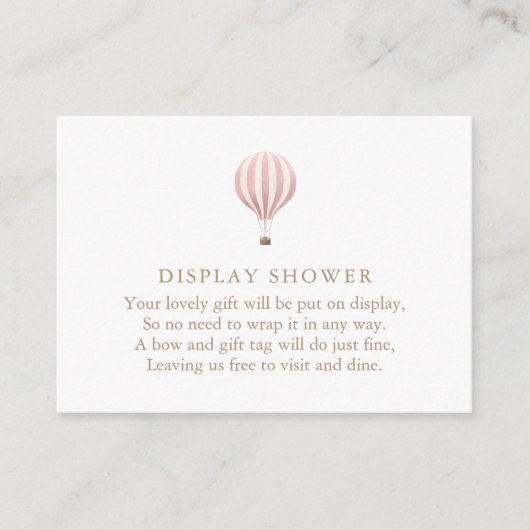 Roze hotline ballonbeeldscherm informatiekaartje (Voorkant)