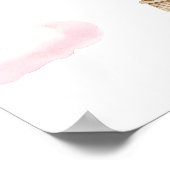 Roze hotline ballonvaardig Baby shower Welkomsttek Poster (Hoek)