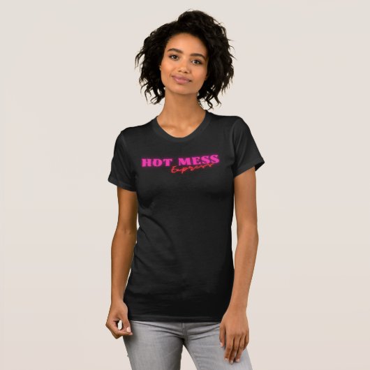 Roze hotmalt Express T-Shirt (Voorkant volledig)