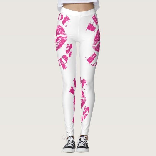 Roze hotspots! leggings (Voorkant)