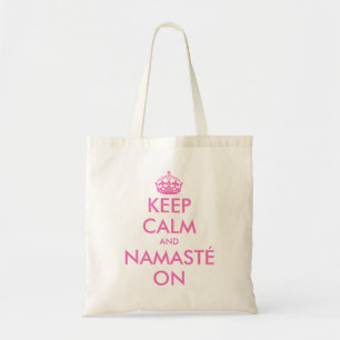 Roze hou je rustig en namasté op de yoga canvas ta tote bag