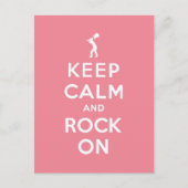 Roze hou kalm en ga door briefkaart (Voorkant)