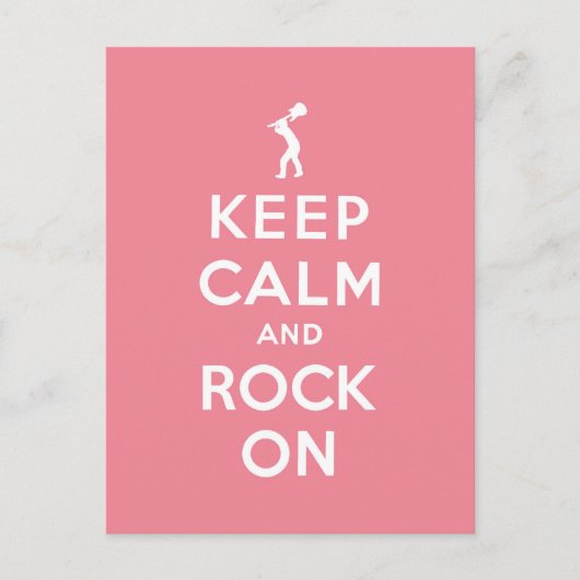 Roze hou kalm en ga door briefkaart (Voorkant)