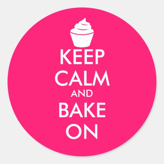 Roze houdt kalm en bakt op stickers met een caketj (Voorkant)