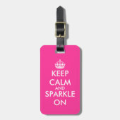 Roze houdt kalm en sprankelt op bagagelabel (Voorkant verticaal)