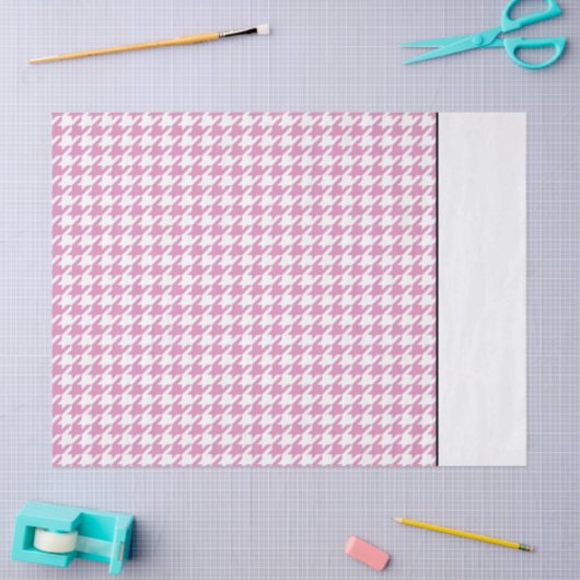 Roze Houndstooth Designer Chique Two Tone Tissuepapier (Craft)