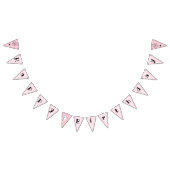 Roze Houndstooth Gelukkige Verjaardag Halloween Gh Vlaggetjes (Alle)