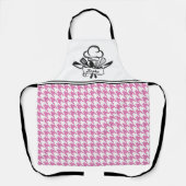 Roze Houndstooth gepersonaliseerd Schort (Voorkant)