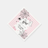 Roze Houndstooth Halloween Schattigee Ghost 2e Ver Servet (Hoek)