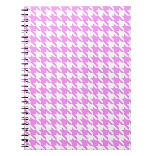 Roze Houndstooth Notitieboek (Voorkant)