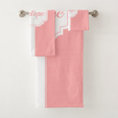 Roze houndstooth Pattern Bad Handdoek (Insitu)