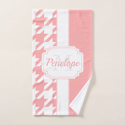 Roze houndstooth Pattern Bad Handdoek (Handdoek)