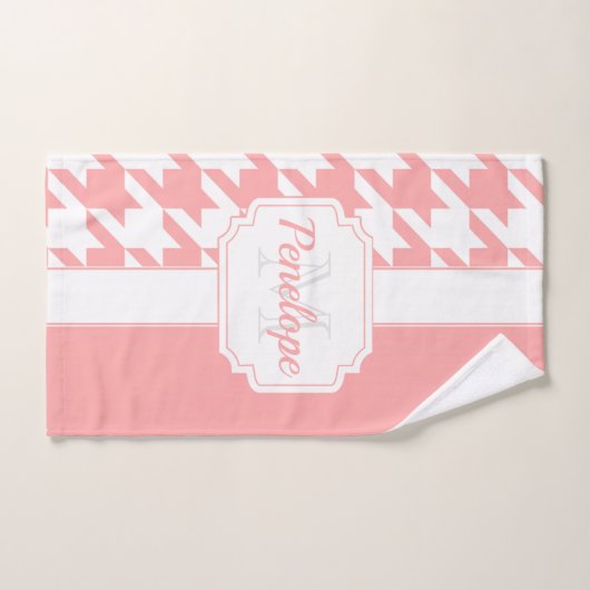 Roze houndstooth Pattern Bad Handdoek (Handdoek)
