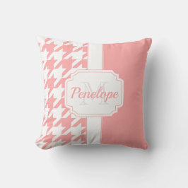 Roze houndstooth Pattern Kussen