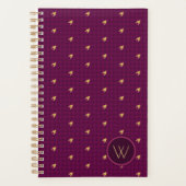 Roze Houndstooth-planner met gouden accent Planner (Voorkant)