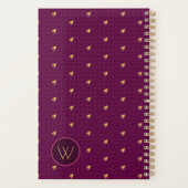 Roze Houndstooth-planner met gouden accent Planner (Achterkant)