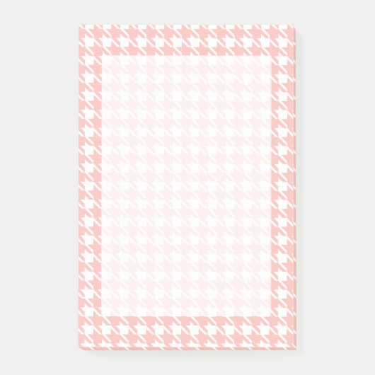 Roze Houndstooth Post It Notities Post-it® Notes (Voorkant)
