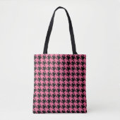 Roze Houndstooth Schoudertas Tote Bag (Voorkant)