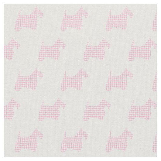 Roze Houndstooth Scotties Stof (Close Up)