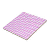 Roze Houndstooth Tegeltje (Zijkant)