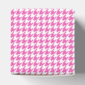 Roze houndstooth Wedding Favor Box Bedankdoosjes (Bovenkant)