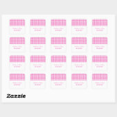 Roze houndstooth Wedding Stickers (Vel)