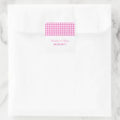 Roze houndstooth Wedding Stickers (Tas)