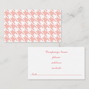 Roze Houndstooth Zakelijke Visitekaart Visitekaartje