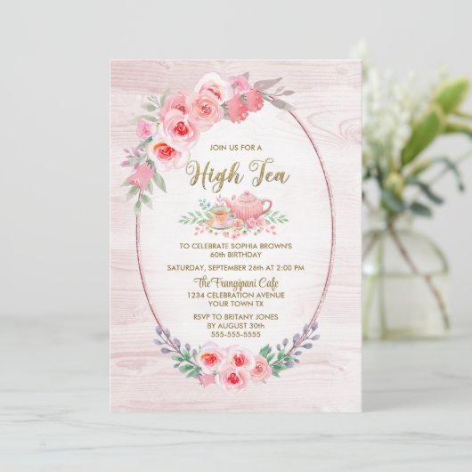 Roze hout Alle leeftijden Kaart (Staand voorkant)