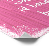 Roze hout met opwindende Butterfly Quote Poster (Hoek)
