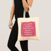 Roze hout met opwindende Butterfly Quote Tote Bag (Voorkant (product))