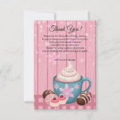 Roze Houten Hot Cocoa Whipped Cream Baby shower Bedankkaart (Voorkant)