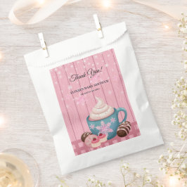 Roze Houten Hot Cocoa Whipped Cream Baby shower Bedankzakje