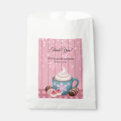Roze Houten Hot Cocoa Whipped Cream Baby shower Bedankzakje (Voorkant)