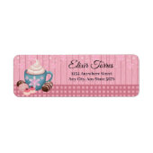 Roze Houten Hot Cocoa Whipped Cream Baby shower Etiket (Voorkant)