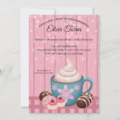 Roze Houten Hot Cocoa Whipped Cream Baby shower Kaart (Voorkant)