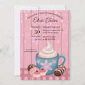 Roze Houten Hot Cocoa Whipped Cream Baby shower Kaart (Voorkant)