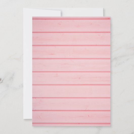 Roze Houten Lichten Script Doop doopsel Kaart (Achterkant)